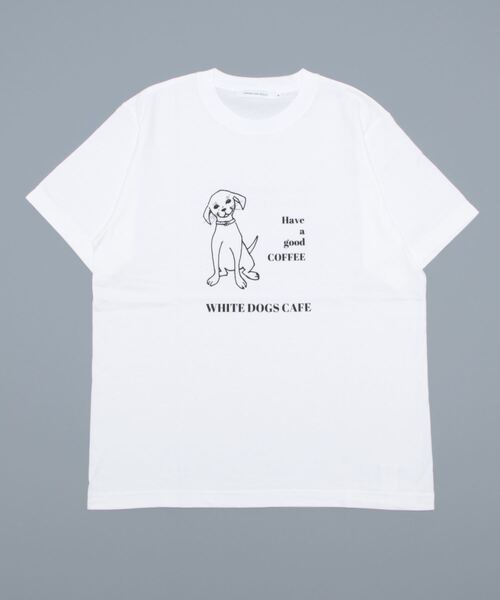 AMERICAN HOLIC(アメリカンホリック)の「DOGS ART IMAGINATALY CAFE(Tシャツ/カットソー・レディース・ホワイト・M/L)」の2枚目の写真