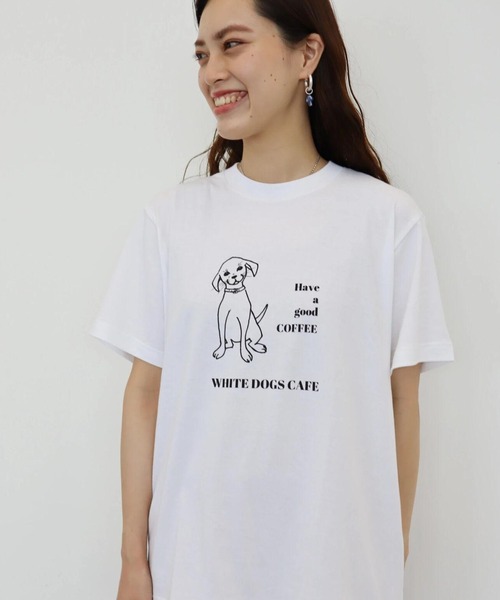 AMERICAN HOLIC(アメリカンホリック)の「DOGS ART IMAGINATALY CAFE(Tシャツ/カットソー・レディース・ホワイト・M/L)」の4枚目の写真