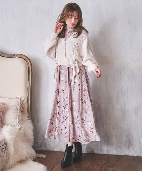 NOELA(ノエラ)の「2WAYニットセットフラワーワンピース(ワンピース・レディース・ベージュ/ピンク/イエロー・M/S)」の14枚目の写真