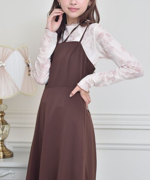 ems excite(エムズエキサイト)の「花柄シアーCT(Tシャツ/カットソー・レディース・ブラック/オレンジ・FREE)」の1枚目の写真