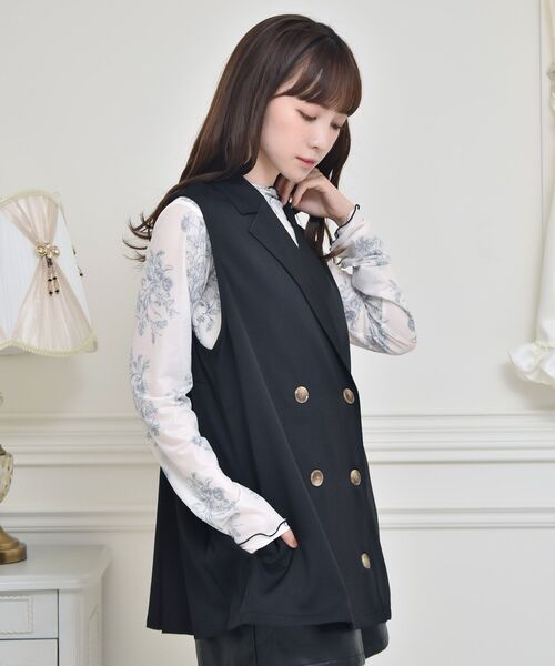 ems excite(エムズエキサイト)の「花柄シアーCT(Tシャツ/カットソー・レディース・ブラック/オレンジ・FREE)」の10枚目の写真