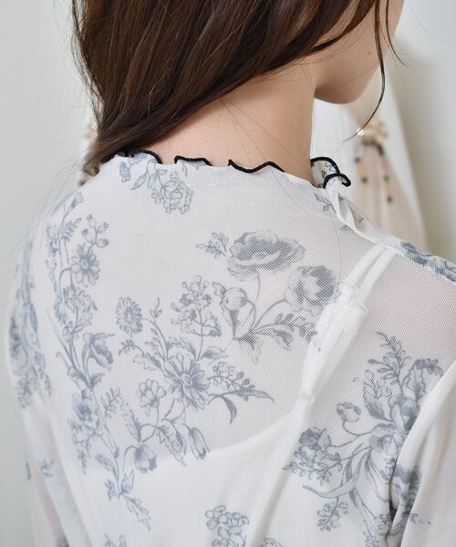 ems excite(エムズエキサイト)の「花柄シアーCT(Tシャツ/カットソー・レディース・ブラック/オレンジ・FREE)」の13枚目の写真