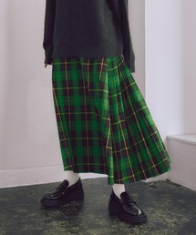 アシンメトリーチェックプリーツスカート