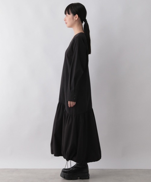 LOWRYS FARM（ローリーズファーム）の「スソバルーンワンピース　157728（ワンピース・レディース・ブラック/ネイビー/グリーン・FREE）」の8枚目の写真