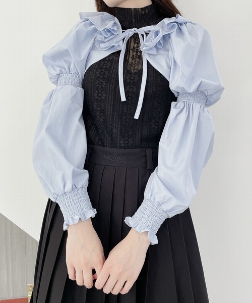 lilLilly（リルリリー）の「2wayショートパフブラウス（シャツ/ブラウス・レディース・ホワイト/ブラック/ブルー/イエロー・FREE）」の3枚目の写真