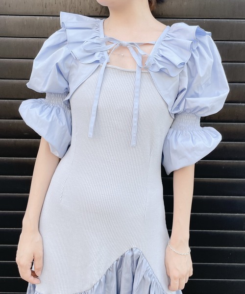 lilLilly（リルリリー）の「2wayショートパフブラウス（シャツ/ブラウス・レディース・ホワイト/ブラック/ブルー/イエロー・FREE）」の15枚目の写真