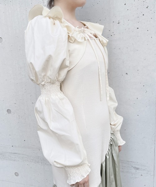 lilLilly（リルリリー）の「2wayショートパフブラウス（シャツ/ブラウス・レディース・ホワイト/ブラック/ブルー/イエロー・FREE）」の11枚目の写真