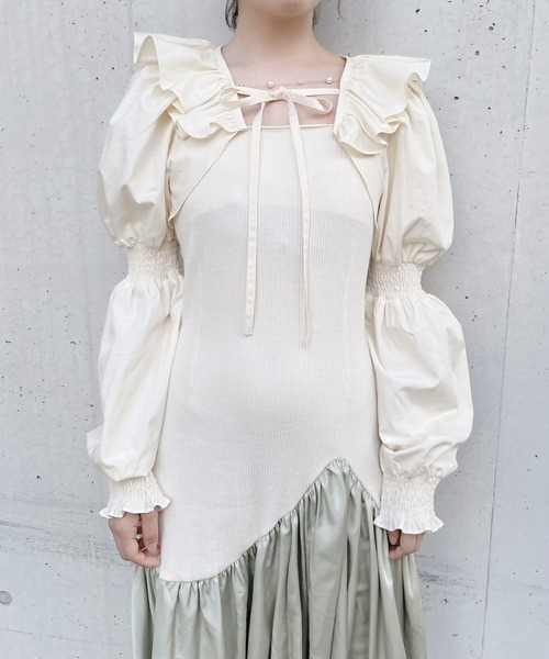 lilLilly（リルリリー）の「2wayショートパフブラウス（シャツ/ブラウス・レディース・ホワイト/ブラック/ブルー/イエロー・FREE）」の10枚目の写真