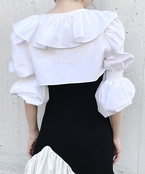 lilLilly（リルリリー）の「2wayショートパフブラウス（シャツ/ブラウス・レディース・ホワイト/ブラック/ブルー/イエロー・FREE）」の9枚目の写真
