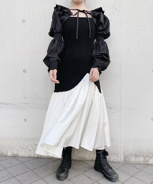 lilLilly（リルリリー）の「2wayショートパフブラウス（シャツ/ブラウス・レディース・ホワイト/ブラック/ブルー/イエロー・FREE）」の5枚目の写真