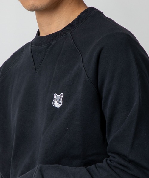 Maison Kitsune（メゾンキツネ）の「MAISON KITSUNE GREY FOX HEAD PATCH CLASSIC SWEATSHIRT メゾン キツネ グレーフォックス パッチ ワンポイント スウェット（スウェット・メンズ・ブラック/ネイビー/グレー・SMALL/MEDIUM/LARGE/X-LARGE/XX-LARGE）」の10枚目の写真