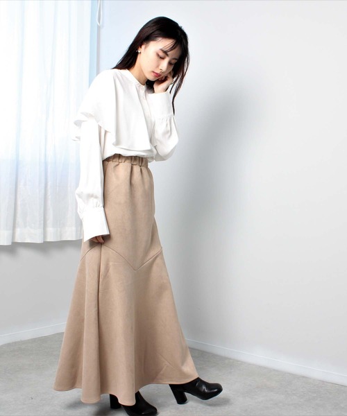 toucher du brise（トゥシェドブリーズ）の「ケープ風 ヨーク バンドカラーシャツ（シャツ/ブラウス・レディース・ブラック/オフホワイト/グリーン/キャメル・M/L）」の7枚目の写真