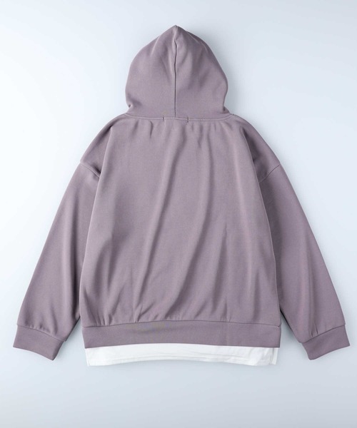 HONEYSUCKLE ROSE（ハニーサックルローズ）の「【HONEYSUCKLE ROSE】フェイクレイヤードパーカー（パーカー・レディース・パープル/ダークグレー・L/M）」の3枚目の写真