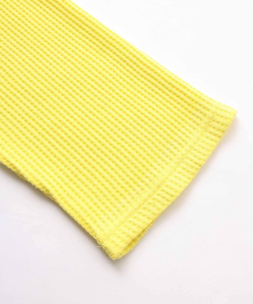 X-girl（エックスガール）の「PIGMENT DYED WAFFLE HALF ZIP TOP（Tシャツ/カットソー・レディース・オリーブ/イエロー/チャコール・S/M）」の16枚目の写真