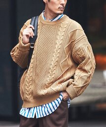 EDIFICE | スポンディッシュ リラックス ケーブル ニット プルオーバー(ニット/セーター)