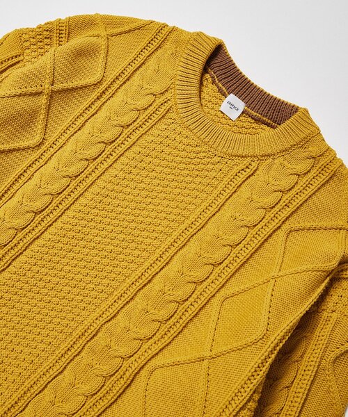 EDIFICE(エディフィス)の「スポンディッシュ リラックス ケーブル ニット プルオーバー(ニット/セーター・メンズ・チャコールグレー/ブラック/ベージュ/ネイビー/レッド/カーキ/イエロー/グリーン/アイボリー・SMALL/MEDIUM/LARGE)」の8枚目の写真