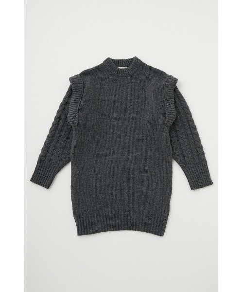 MOUSSY】LAYERED KNIT ミニドレス ブラック 長袖 MOUSSY（マウジー）の