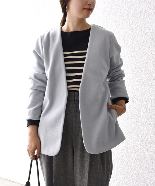 SHIPS〈手洗い可能〉ウーレットノーカラーリバ SHIPS（シップス）の「*〈手洗い可能〉ウーレットノーカラーリバー