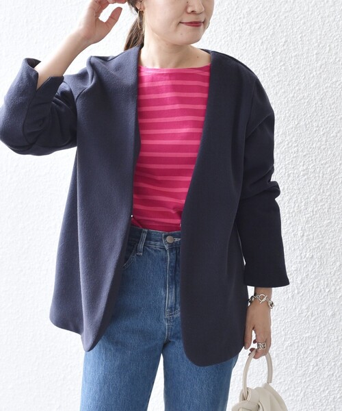 SHIPS〈手洗い可能〉ウーレットノーカラーリバ SHIPS（シップス）の「*〈手洗い可能〉ウーレットノーカラーリバー