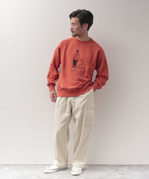 BARNS OUTFITTERS(バーンズアウトフィッターズ)の「【Barns outfitters】MAX SW CREW "PARTNER" プリントスウェット(スウェット・メンズ・ブラック/グレー/レッド・M/L/XL)」の8枚目の写真