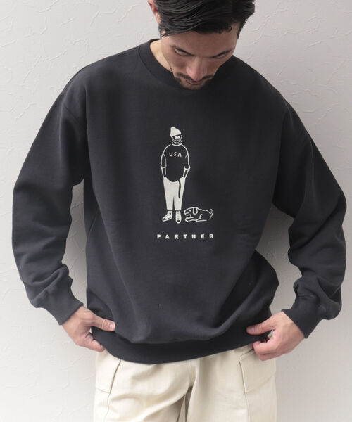 BARNS OUTFITTERS(バーンズアウトフィッターズ)の「【Barns outfitters】MAX SW CREW "PARTNER" プリントスウェット(スウェット・メンズ・ブラック/グレー/レッド・M/L/XL)」の10枚目の写真
