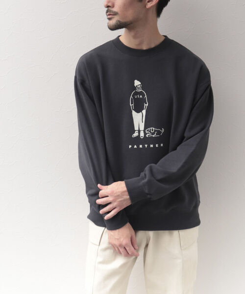 BARNS OUTFITTERS(バーンズアウトフィッターズ)の「【Barns outfitters】MAX SW CREW "PARTNER" プリントスウェット(スウェット・メンズ・ブラック/グレー/レッド・M/L/XL)」の11枚目の写真