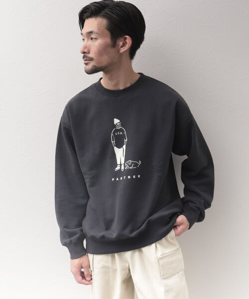 BARNS OUTFITTERS(バーンズアウトフィッターズ)の「【Barns outfitters】MAX SW CREW "PARTNER" プリントスウェット(スウェット・メンズ・ブラック/グレー/レッド・M/L/XL)」の13枚目の写真