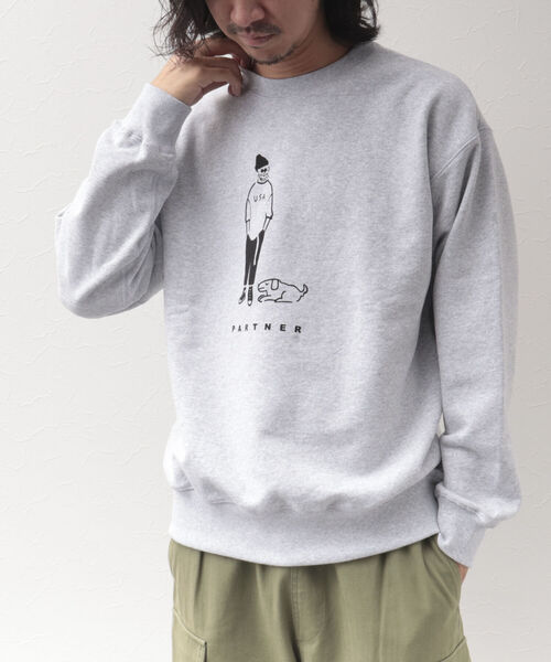 BARNS OUTFITTERS(バーンズアウトフィッターズ)の「【Barns outfitters】MAX SW CREW "PARTNER" プリントスウェット(スウェット・メンズ・ブラック/グレー/レッド・M/L/XL)」の16枚目の写真