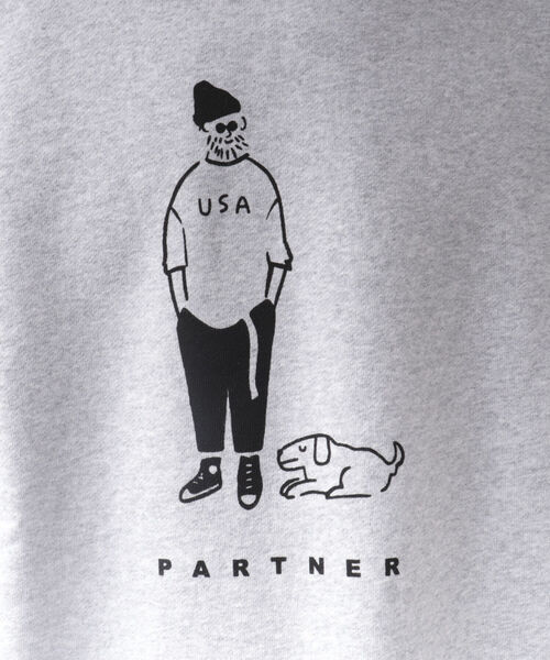 BARNS OUTFITTERS(バーンズアウトフィッターズ)の「【Barns outfitters】MAX SW CREW "PARTNER" プリントスウェット(スウェット・メンズ・ブラック/グレー/レッド・M/L/XL)」の20枚目の写真
