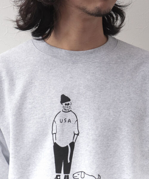 BARNS OUTFITTERS(バーンズアウトフィッターズ)の「【Barns outfitters】MAX SW CREW "PARTNER" プリントスウェット(スウェット・メンズ・ブラック/グレー/レッド・M/L/XL)」の21枚目の写真