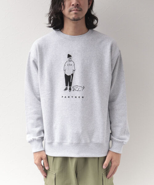 BARNS OUTFITTERS(バーンズアウトフィッターズ)の「【Barns outfitters】MAX SW CREW "PARTNER" プリントスウェット(スウェット・メンズ・ブラック/グレー/レッド・M/L/XL)」の22枚目の写真