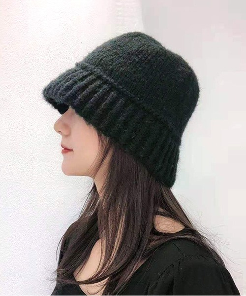 VIBGYOR Women(ヴィブジョー ウィメン)の「【resonance】ニット 韓国風 ベルハット バケットハット 帽子(ハット・レディース・ベージュ/ブラック/アイボリー/イエロー/カーキ・FREE)」の3枚目の写真