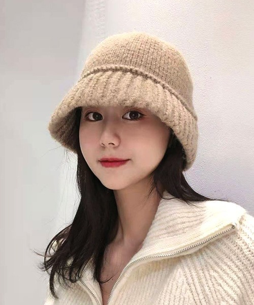 VIBGYOR Women(ヴィブジョー ウィメン)の「【resonance】ニット 韓国風 ベルハット バケットハット 帽子(ハット・レディース・ベージュ/ブラック/アイボリー/イエロー/カーキ・FREE)」の7枚目の写真
