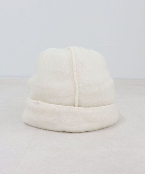 fredy emue(フレディエミュ)の「ボアロールワッチ(ニットキャップ/ビーニー・レディース・チャコールグレー/アイボリー・FREE)」の5枚目の写真