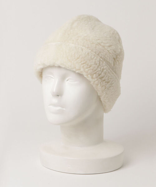 fredy emue(フレディエミュ)の「ボアロールワッチ(ニットキャップ/ビーニー・レディース・チャコールグレー/アイボリー・FREE)」の8枚目の写真