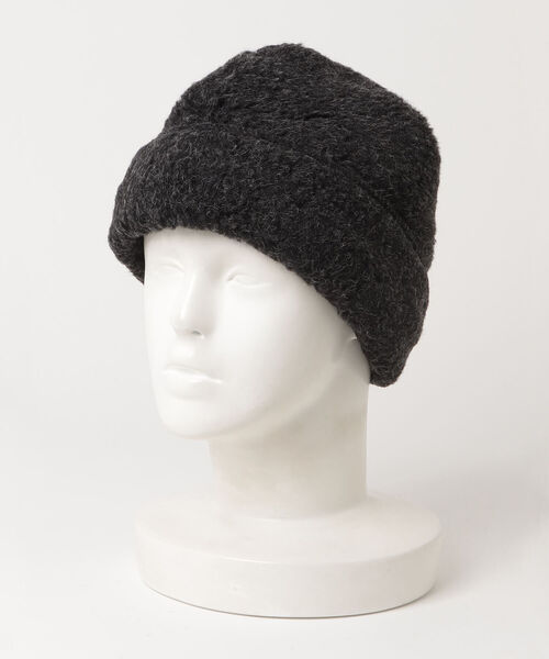 fredy emue(フレディエミュ)の「ボアロールワッチ(ニットキャップ/ビーニー・レディース・チャコールグレー/アイボリー・FREE)」の9枚目の写真