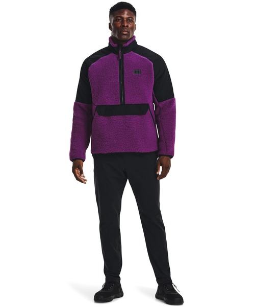 UNDER ARMOUR(アンダーアーマー)の「UAレガシー シェルパ 1/2 ジップ ジャケット(トレーニング/メンズ)(スウェット・メンズ・ブラック×パープル/チャコールグレー・S/L/3XL/XXL/M/XL)」の14枚目の写真