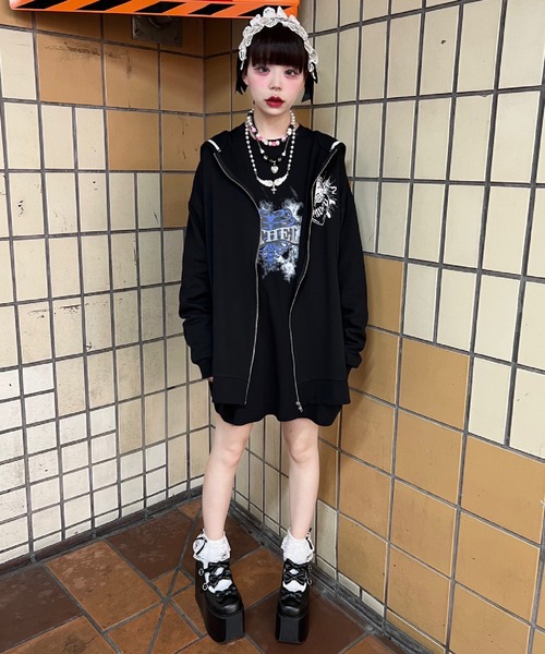 ZUCCA フードデザイン セーラーカラー パーカー カーディガン ブラック ZUCCA フードデザイン セーラーカラー パーカー カーディガン ブラック