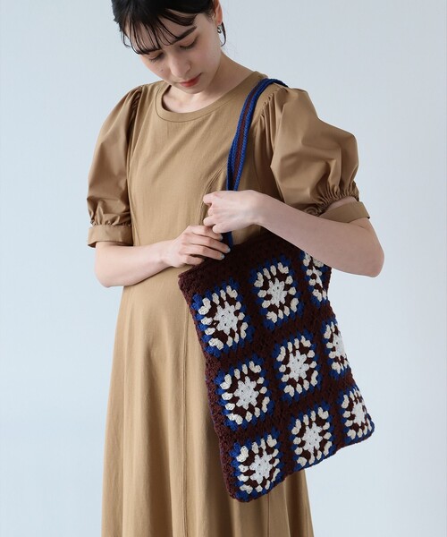 Ray BEAMS(レイビームス)の「Ray BEAMS / クロシェ トート(トートバッグ・レディース・ブラック/ダークブラウン・ONE SIZE)」の5枚目の写真