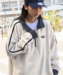 MONO-MART | 【CODDERR】配色 ロゴ刺繍フリースアノラックハーフジッププルオーバー(スウェット)