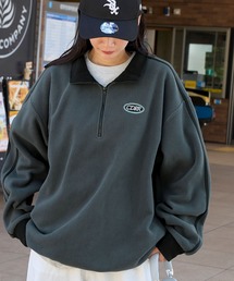 MONO-MART | 【CODDERR】配色 ロゴ刺繍フリースアノラックハーフジッププルオーバー(スウェット)