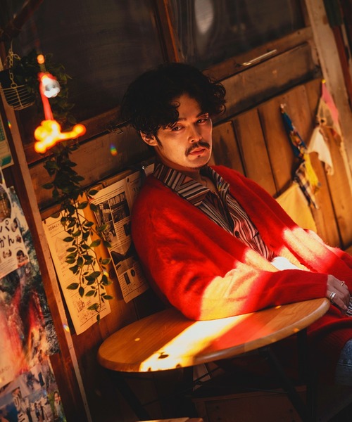 improves（インプローブス）の「【improves】モヘアタッチ ロング ニットカーディガン（カーディガン/ボレロ・メンズ・グリーン/レッド/ネイビー/ブラック/マスタード・MEDIUM/LARGE）」の7枚目の写真