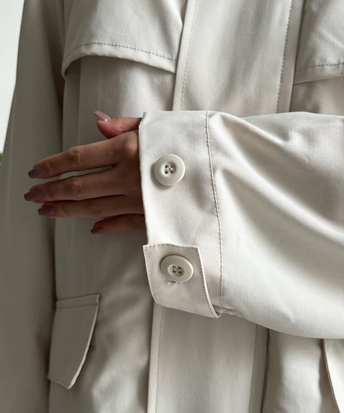 GERRY（ジェリー）の「【GERRY/ジェリー】4WAY LONG COAT（その他アウター・レディース・ブラック/アイボリー・SMALL）」の19枚目の写真