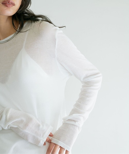 GALLARDAGALANTE（ガリャルダガランテ）の「【La nature linge】ロングスリーブTシャツ（Tシャツ/カットソー・レディース・ホワイト/グリーン/ブラック/チャコールグレー・FREE）」の16枚目の写真