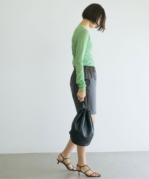 GALLARDAGALANTE（ガリャルダガランテ）の「【La nature linge】ロングスリーブTシャツ（Tシャツ/カットソー・レディース・ホワイト/グリーン/ブラック/チャコールグレー・FREE）」の21枚目の写真