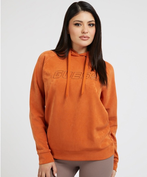 Guess(ゲス)の「Euphemia Faux-Suede Hoodie(パーカー・レディース・オレンジ/ボルドー・SMALL/X-SMALL/MEDIUM)」の1枚目の写真