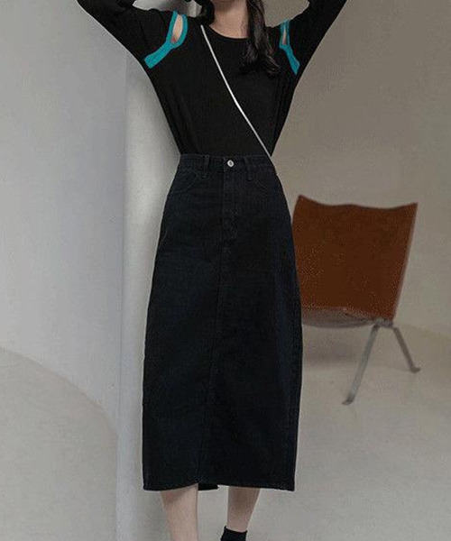 c.u.l(シーユーエル)の「配色デザイン リブカットソー culw374(Tシャツ/カットソー・レディース・グリーン/ホワイト/ブラック・FREE)」の14枚目の写真