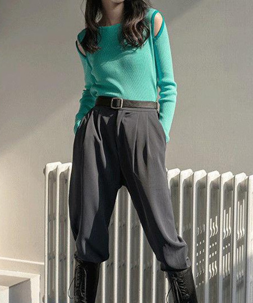 c.u.l(シーユーエル)の「配色デザイン リブカットソー culw374(Tシャツ/カットソー・レディース・グリーン/ホワイト/ブラック・FREE)」の17枚目の写真