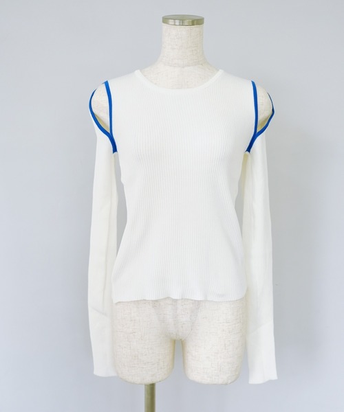 c.u.l(シーユーエル)の「配色デザイン リブカットソー culw374(Tシャツ/カットソー・レディース・グリーン/ホワイト/ブラック・FREE)」の19枚目の写真