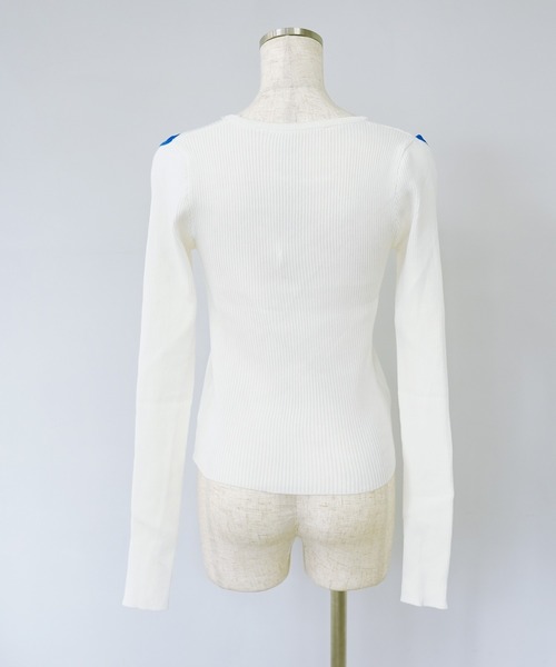 c.u.l(シーユーエル)の「配色デザイン リブカットソー culw374(Tシャツ/カットソー・レディース・グリーン/ホワイト/ブラック・FREE)」の20枚目の写真